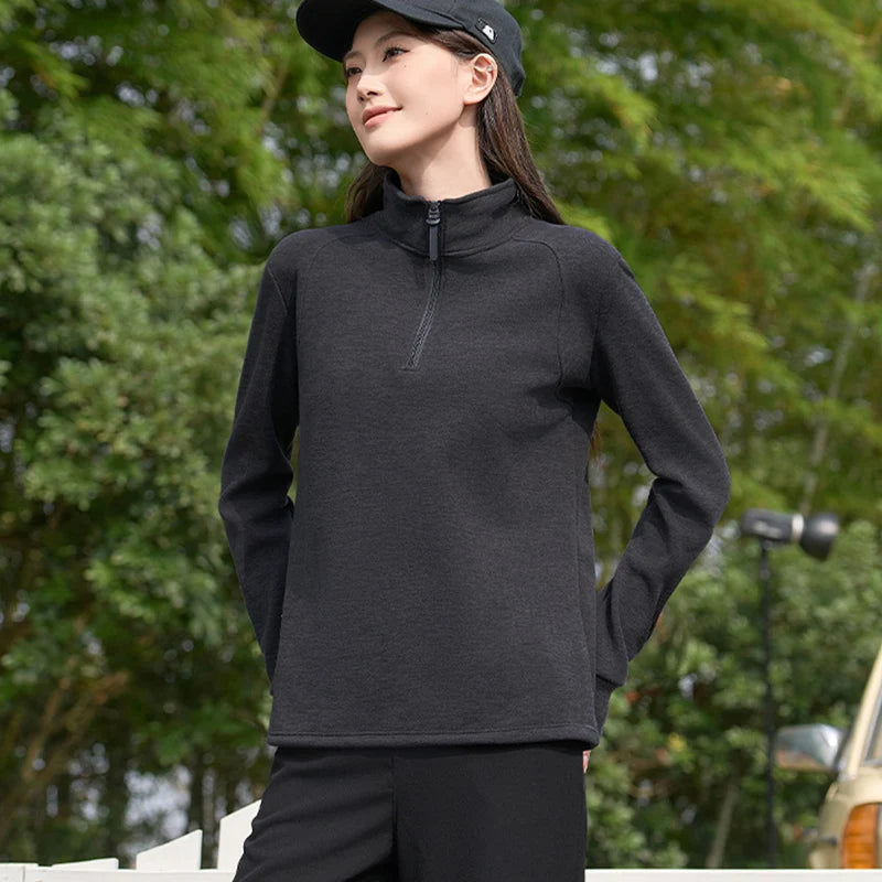 Dames Kwart Rits Pullover Herfst Winter Opstaande Kraag Sweatshirt voor