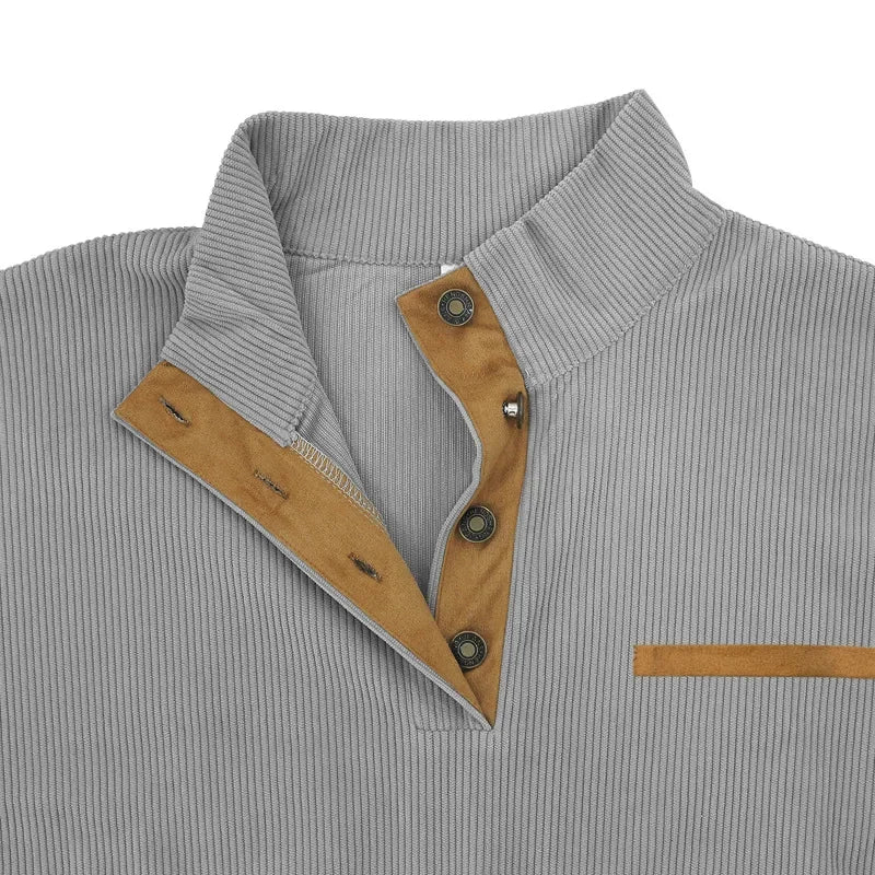 Casual Outdoor Men s Jacket Spring Autumn Corduroy Long Sleeve Stand Collar Sweatshirt Comfortable