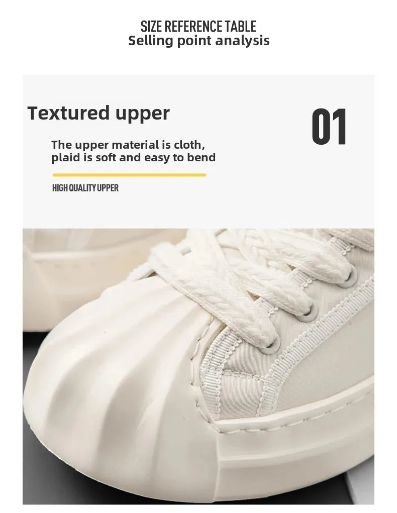 Casual Trendy Summer Shell Head Men s Shoes Breathable Niche Design Sensibility Sports White