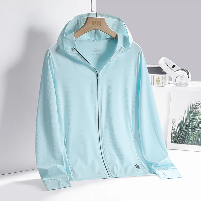 Ademende Ice Silk-zonnebrandkleding voor heren en dames, UV-bestendig, buitensporten