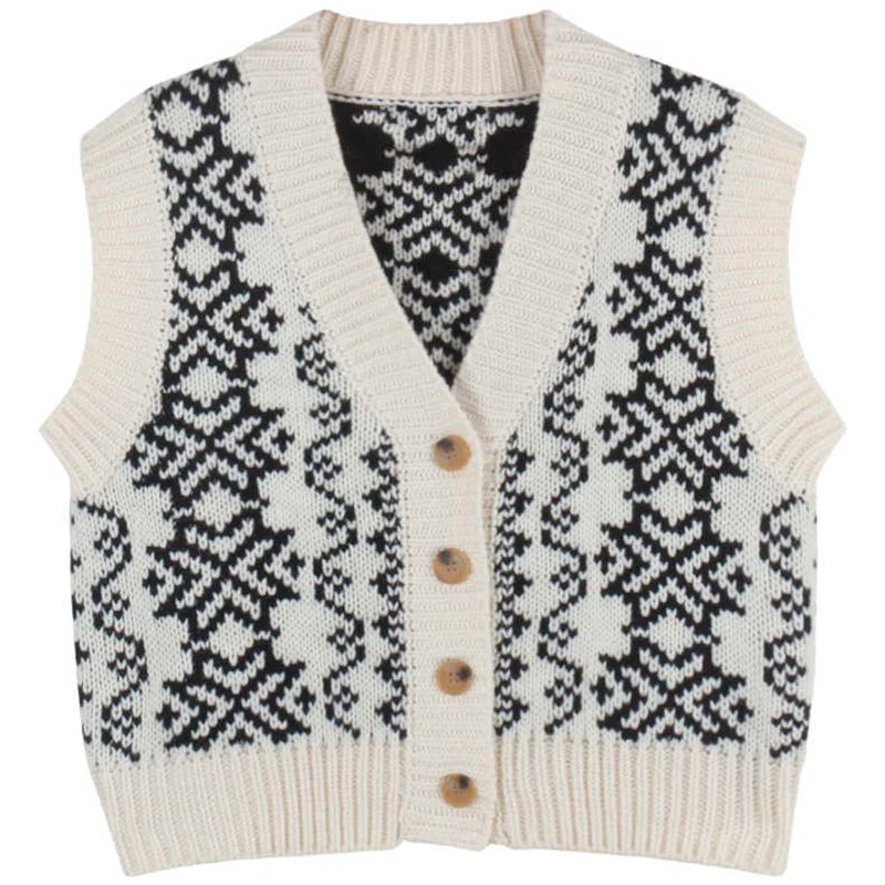 Heliar Dames Knoopjes Omhoog Vest Trui V-hals Mouwloos Gebreid Vest