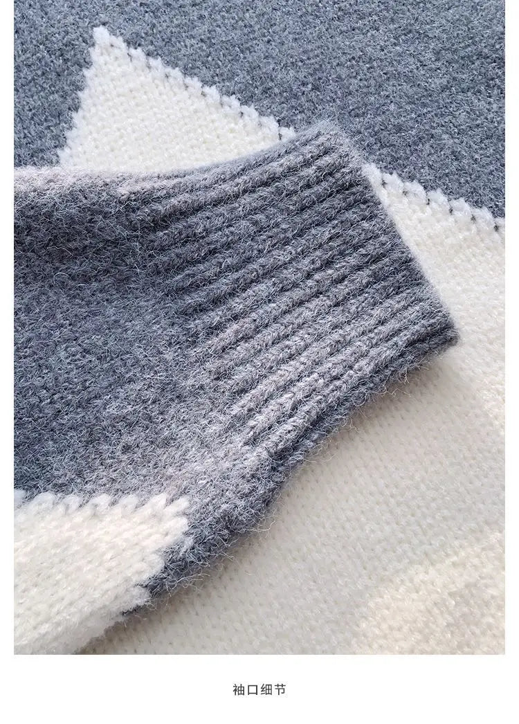 Kerstrode losse trui voor dames, herfst- en wintermode, gebreide top, dik