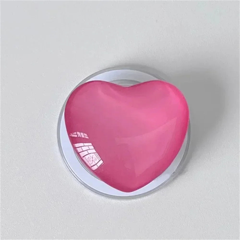 Desktop Magnetic Phone Holder Cute Glass Love Heart Design Cell Phone Support