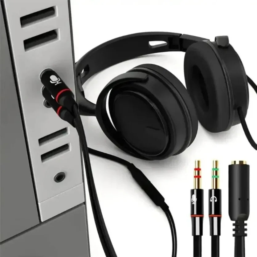 Hoofdtelefoon-microfoon-audioconverter-splitter voor computer 3,5 mm vrouwelijk naar