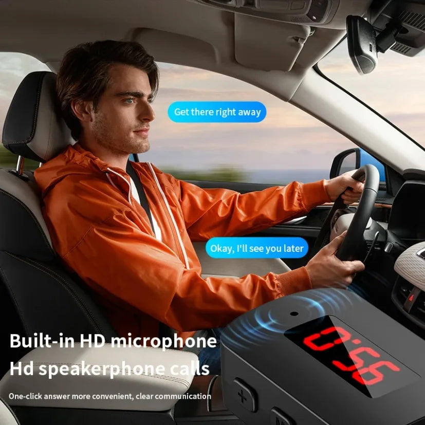 Bluetooth 5.4 Auto Zender Ontvanger Handsfree Bellen Autokit Mini USB Voeding