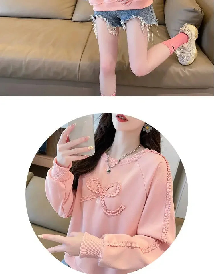 Dames Sweatshirt Los Groot Maat Ontwerp Eenvoudig Leeftijdsverminderend Afslankend Vleesbedekkende Trui Lang