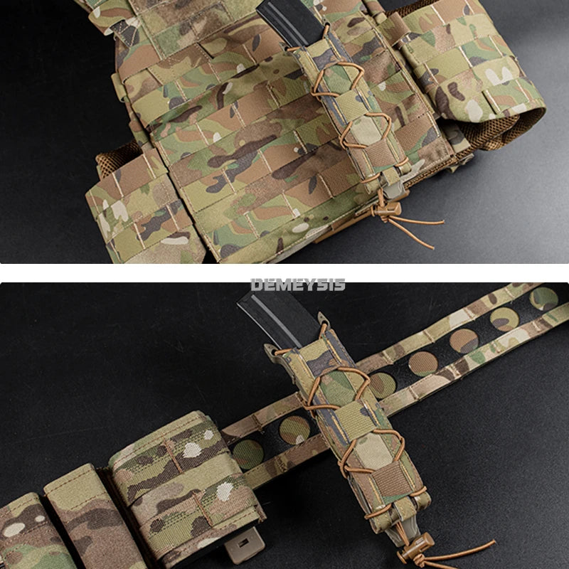 Tactical Pistol Magazine Pouch Fits MP5 MP7 .45 Single Open Top MOLLE 9mm Fast Mag Pouches