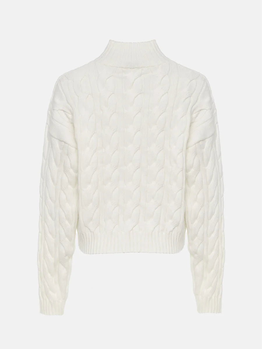 Bornladies Dames Turtleneck Kabeltrui Lazy Loose Fit Lange Mouw