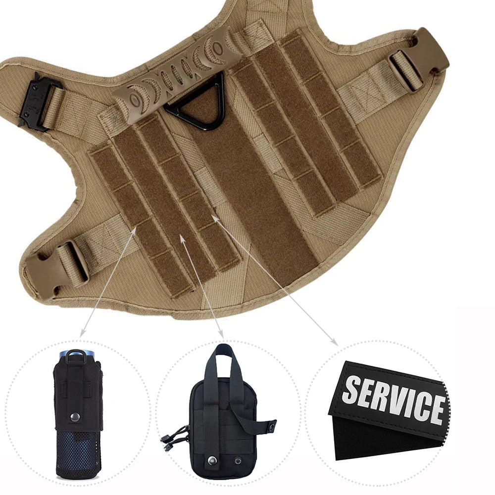 Military Large Dog Harness Pet German Shepherd Malinois Training Vest Tactical