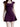 Spicy Girl Solid Purple Short Sleeved Dress Womens Summer Underlay Square Collar