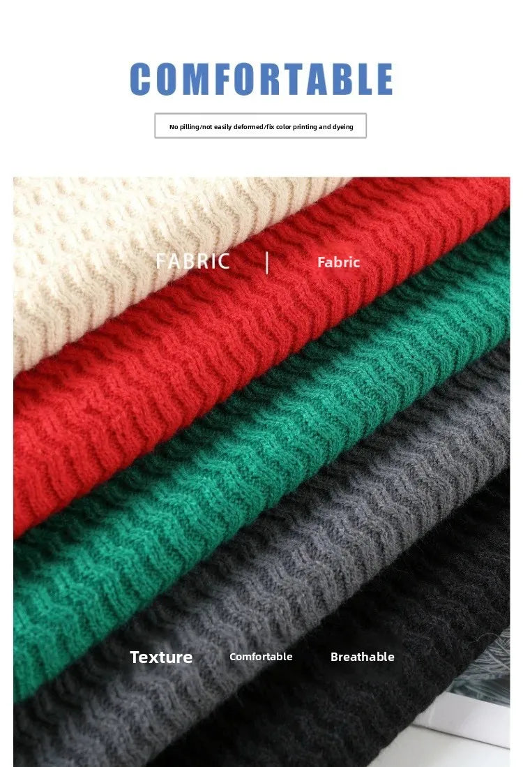 Thickened Loose Men s Knitted Sweater Autumn Winter High Collar Cable Knit Casual Outerwear Base