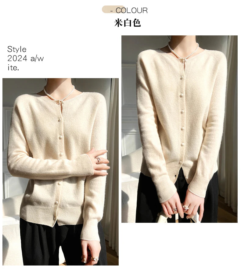 Женские кардиганы WinvyNee из 100% шерсти, свитер, однотонные, повседневные, тёплые, верхняя одежда, трикотаж