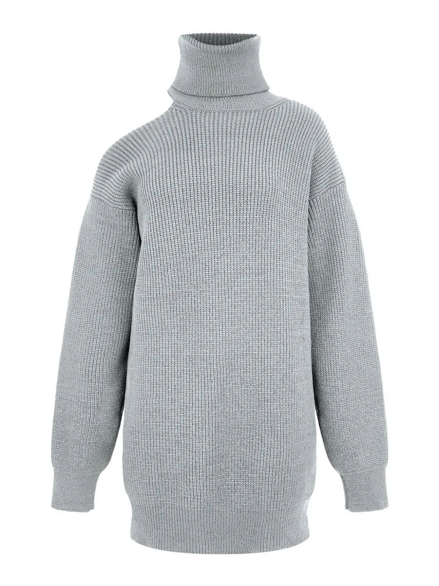 Bornladies Dames coltrui met uitgesneden schouders, lange mouwen en geribbelde breisels