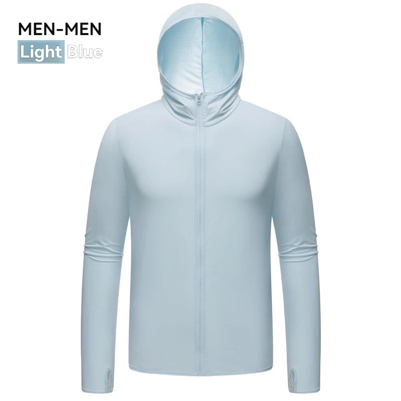 Ademende Ice Silk-zonnebrandkleding voor heren en dames, UV-bestendig, buitensporten