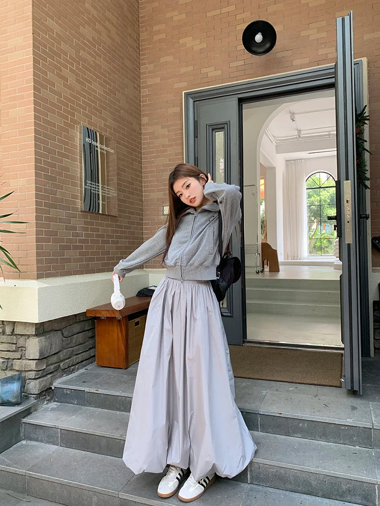 Coltruien voor dames, effen ritsontwerp, chique Koreaanse stijl, eenvoudig