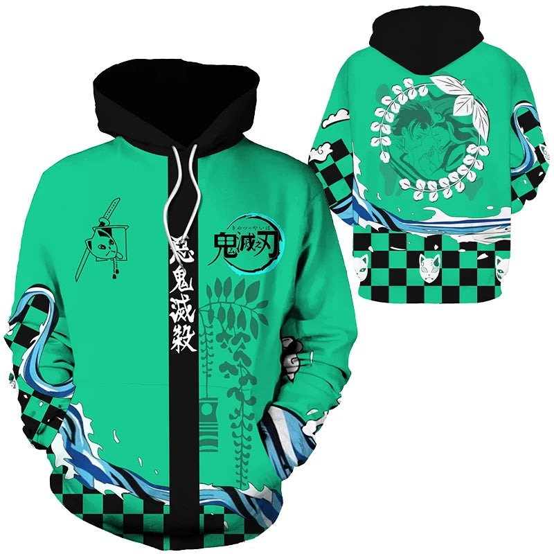 Anime Demon Slayer Kimetsu No Yaiba 3D Hoodies Men Fashion Long Sleeve Sweatshirts Women Casual