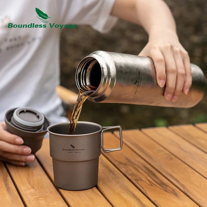 Boundless Voyage 800ml Titanium Vacuum Flask Insulated Thermos Water Bottle with