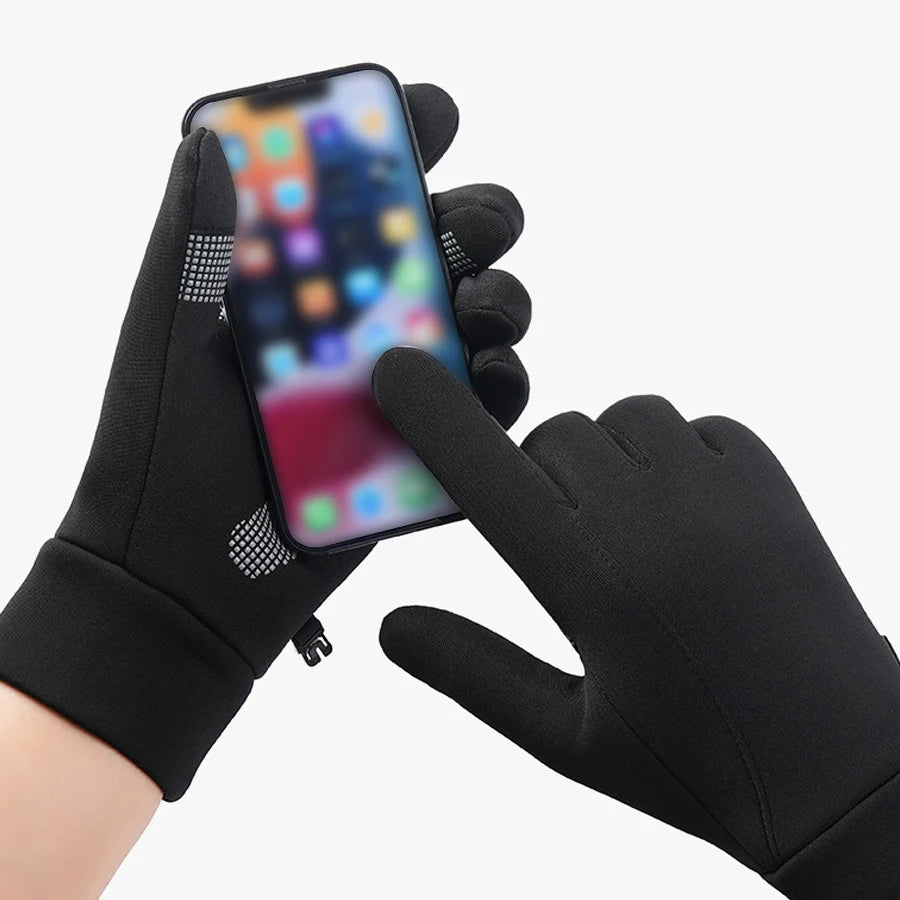 Winterfiets handschoenen voor heren, antislip, touchscreen compatibel, winddichte voering