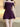 Spicy Girl Solid Purple Short Sleeved Dress Womens Summer Underlay Square Collar