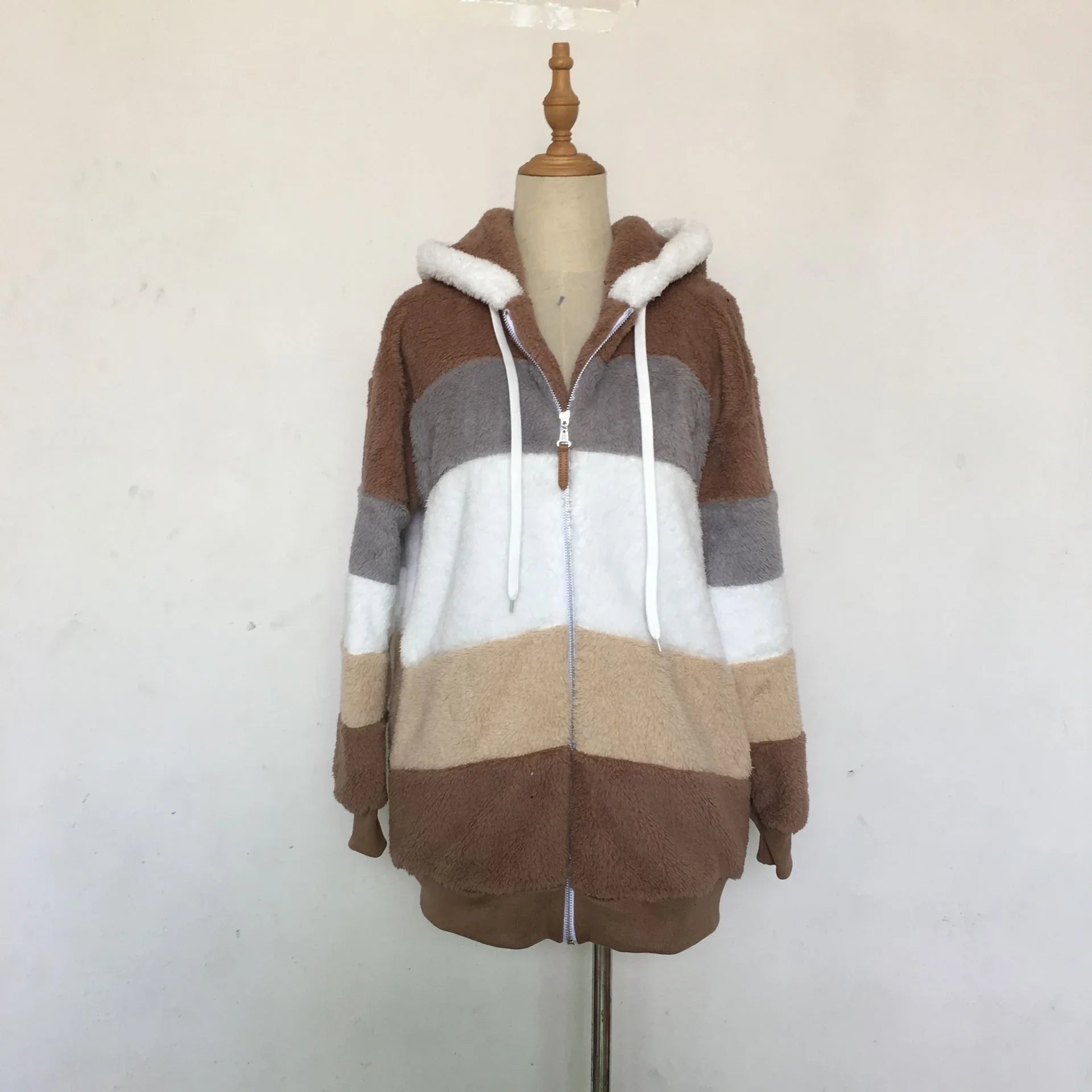 Oversized jas voor dames, herfst/winter, warme, zachte capuchon met capuchon