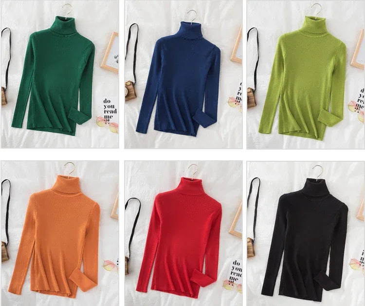 Heliar Dames Turtleneck Trui Gebreide Zachte Truien Kasjmier Truien Basic