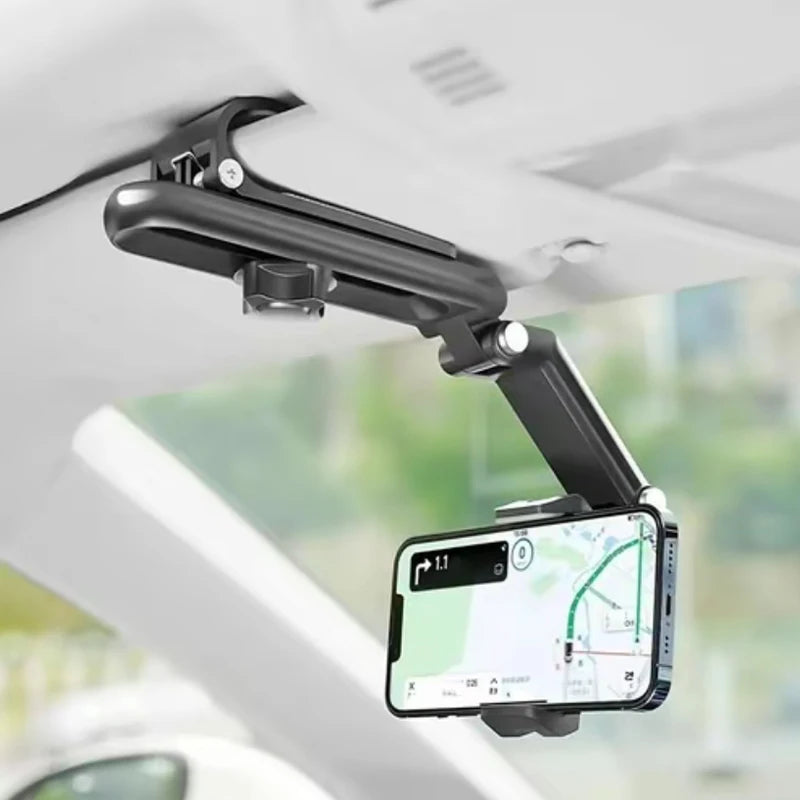 Verstelbare, draaibare, multifunctionele autotelefoonhouder, automatische achteruitkijkspiegelstoel