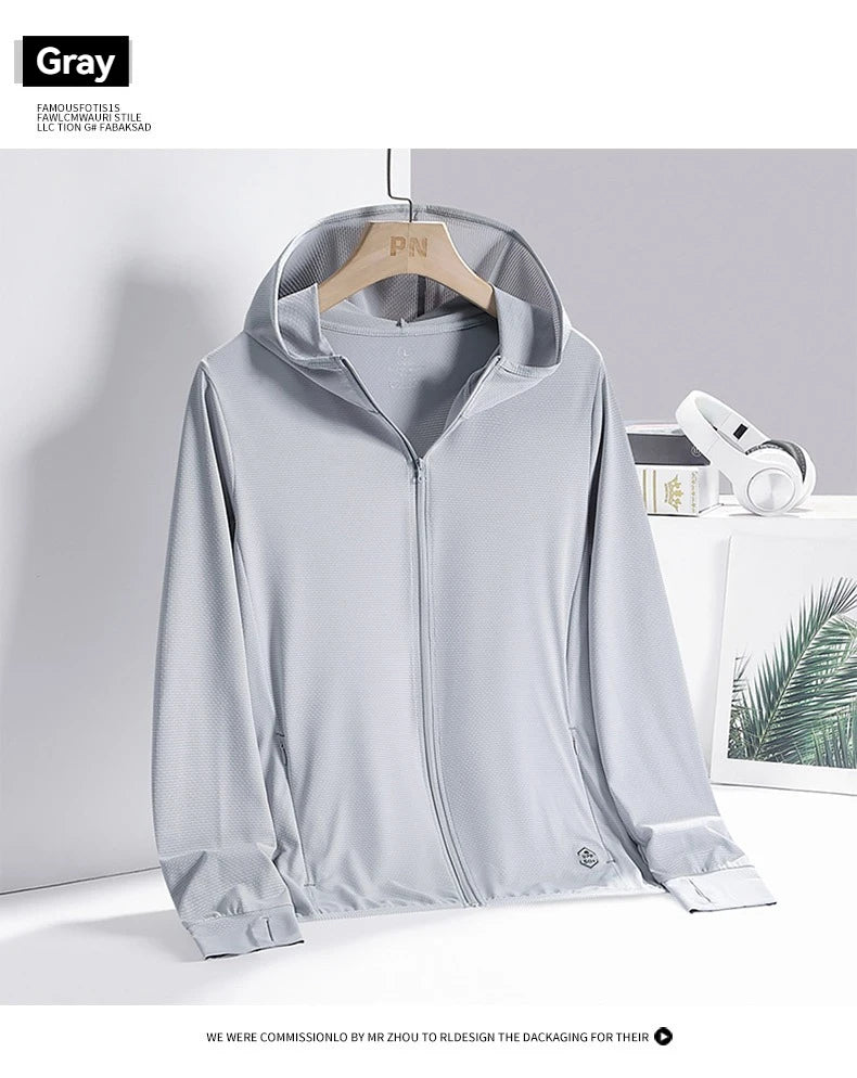 Ademende Ice Silk-zonnebrandkleding voor heren en dames, UV-bestendig, buitensporten