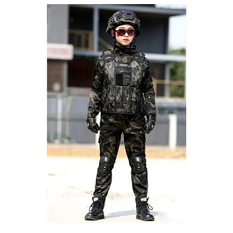 Tactical Military Uniform for Children s Day Camouflag Disguise Adult