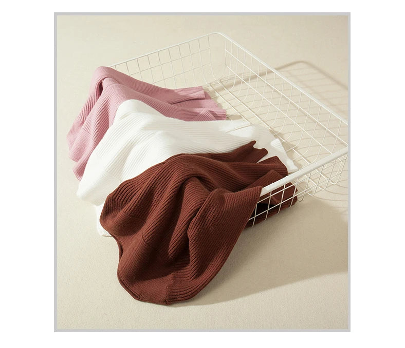 Heliar Dames Slash Neck Slim Geribbelde Trui Gebreid Lange Mouw Kantoor