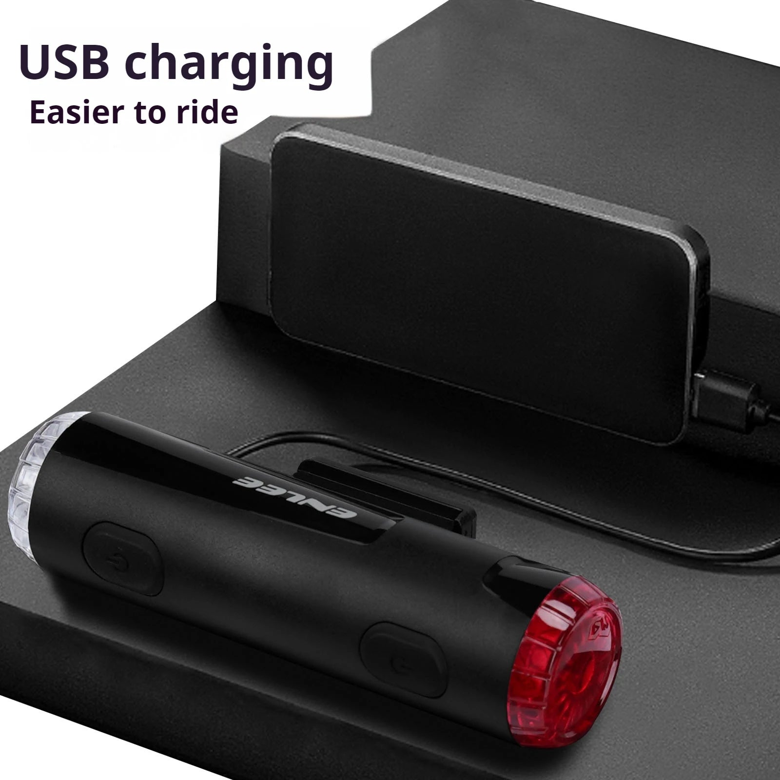 Enlee Fiets Achterlicht USB Oplaadbaar Waterdicht Fiets Veiligheidswaarschuwingslicht