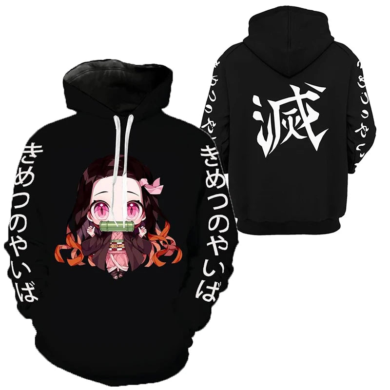 Anime Demon Slayer Kimetsu No Yaiba 3D Hoodies Men Fashion Long Sleeve Sweatshirts Women Casual