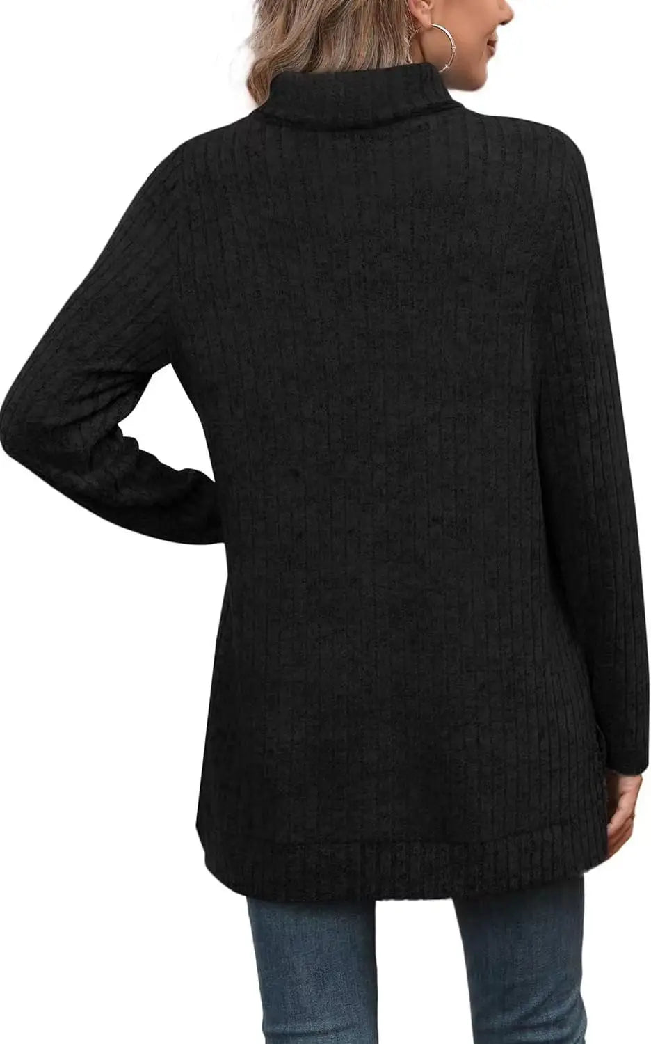 Effen herfst dames oversized coltrui truien lange mouwen