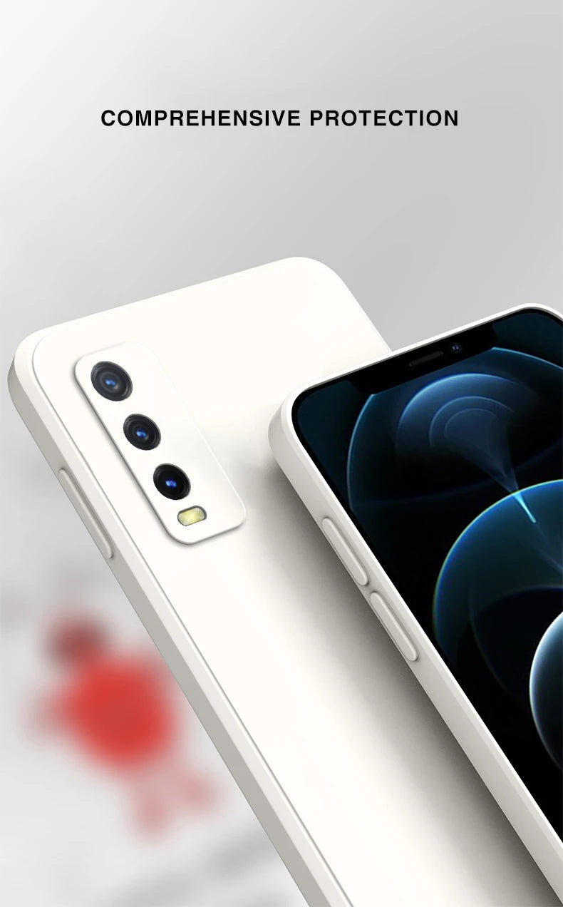 Interne, zachte telefoonhoes voor Vivo Y20i 6.51 V2027 V2032, vloeibare siliconen