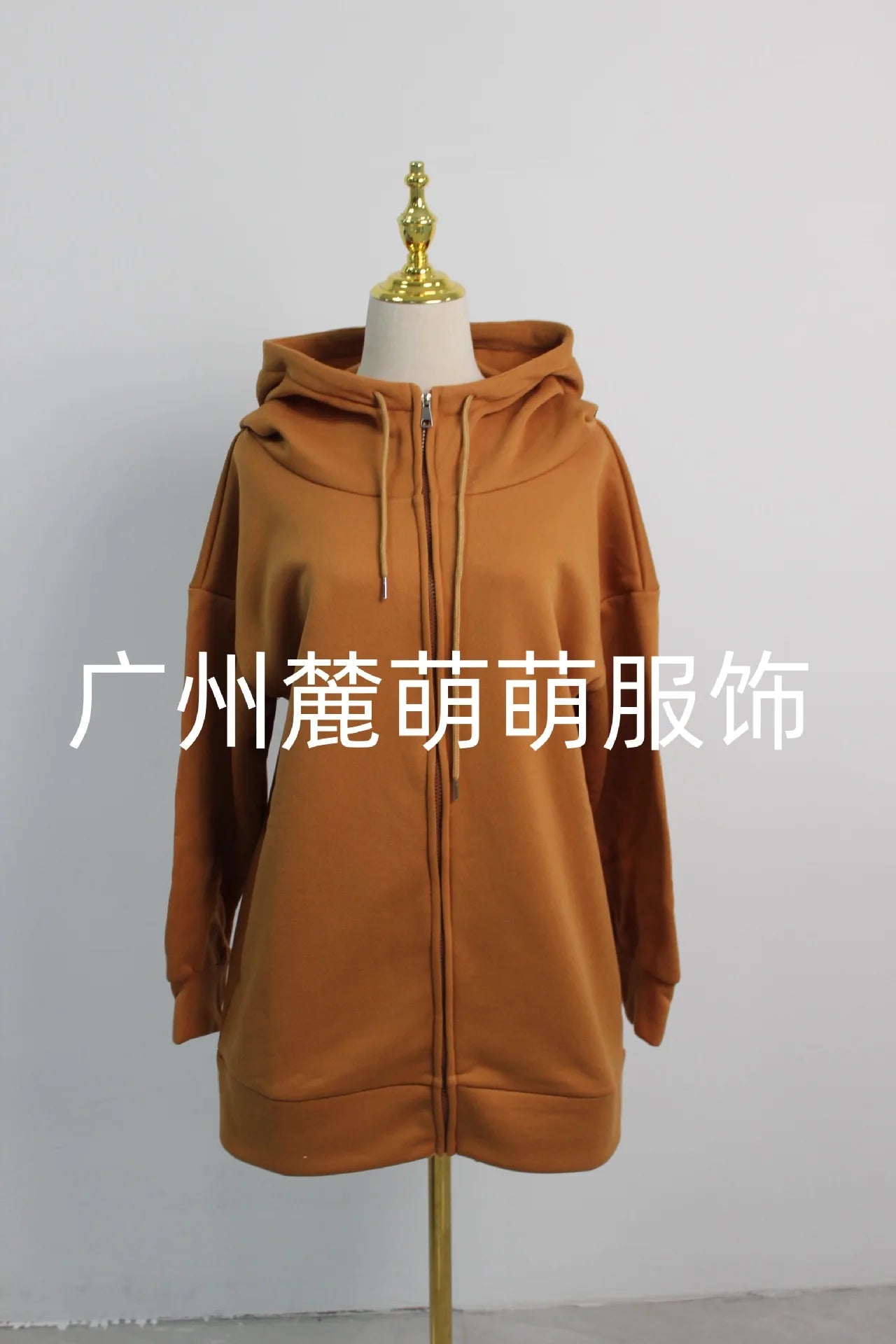 Gepersonaliseerde herfst- en wintertrui met capuchon, lange pluche trui met rits