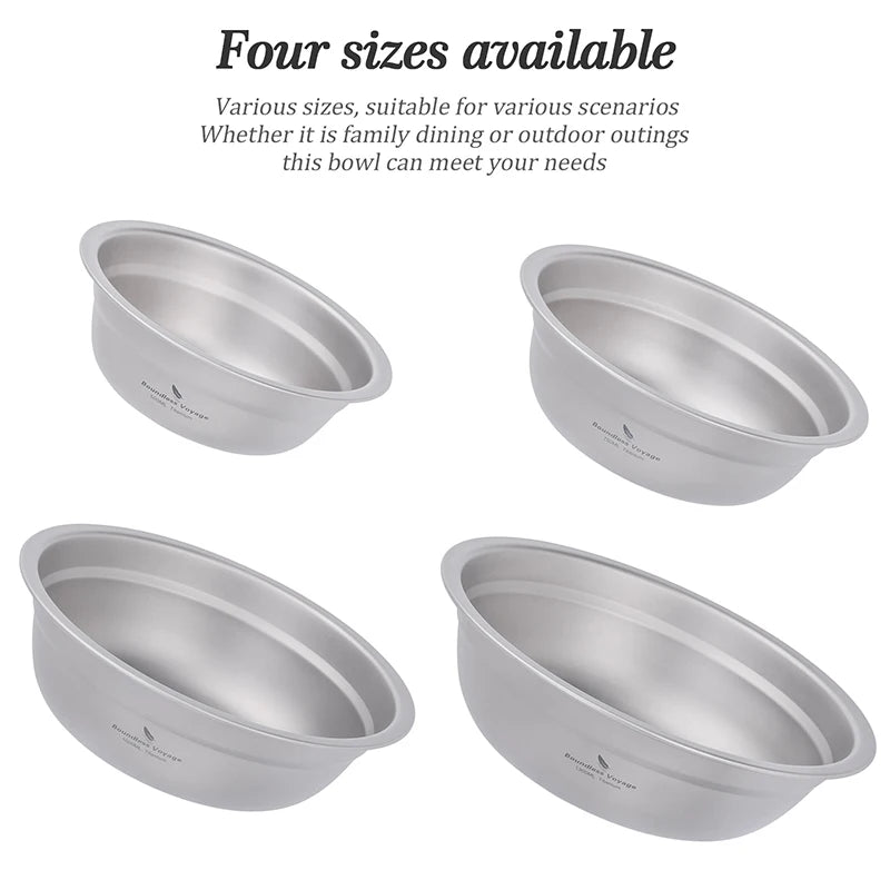 Boundless Voyage Titanium Bowl Rice Soup Salad Serving Bowl Ultralight Outdoor