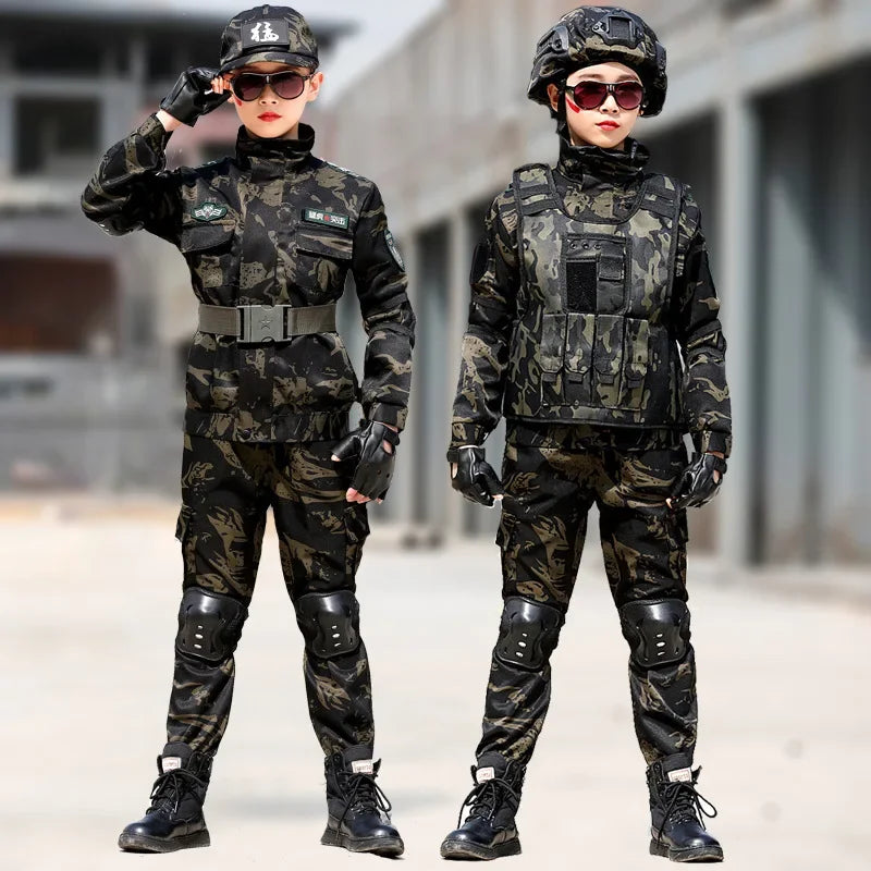 Tactical Military Uniform for Children s Day Camouflag Disguise Adult
