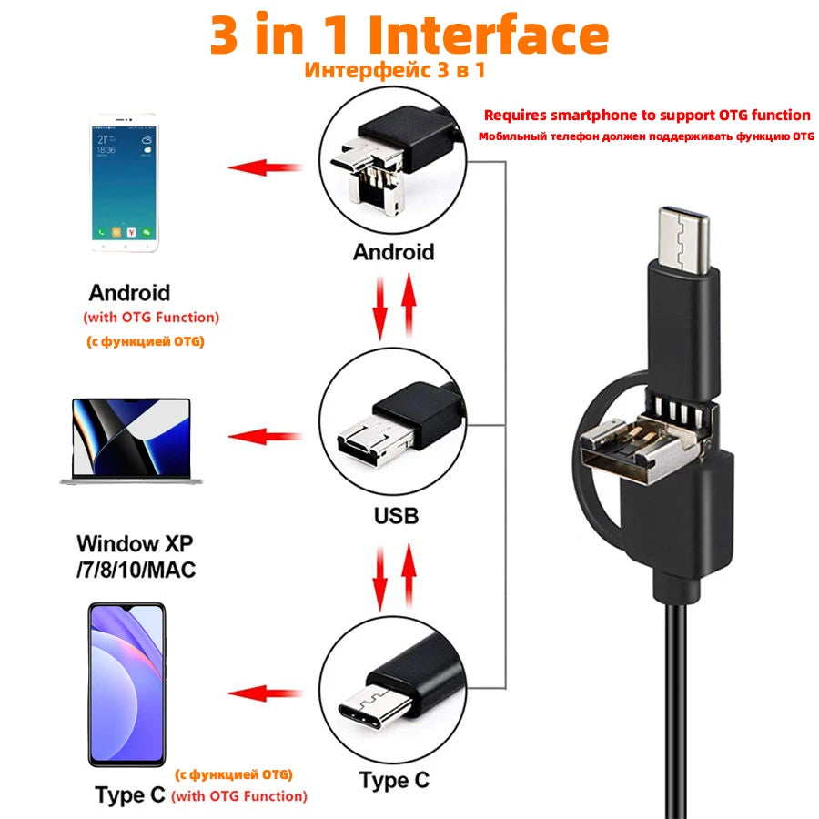 3.9mm Endoscope for android Ip67 Mini Camera Endoscope for cars smartphone