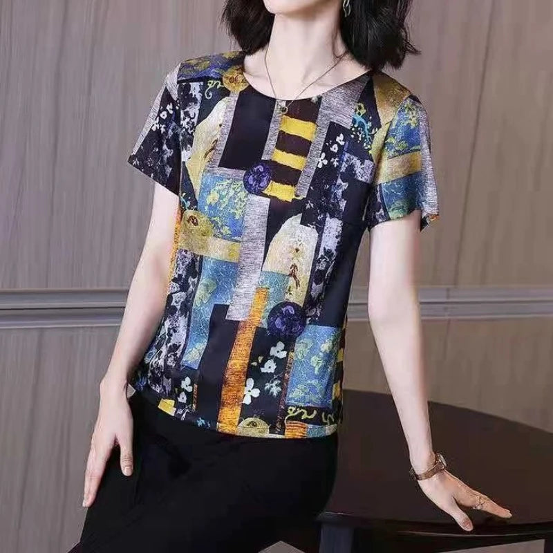 Dames T-shirt Zomer Korte Mouw Trui T-shirts Losse Dameskleding O-hals