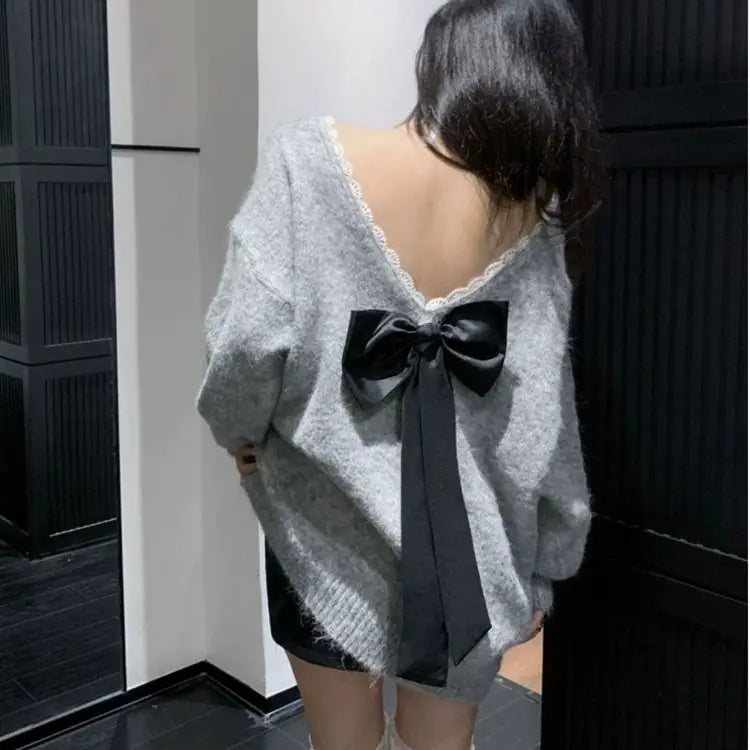 Весна-осень, V-образный вырез, длинный рукав, модный женский свитер, повседневный, для улицы