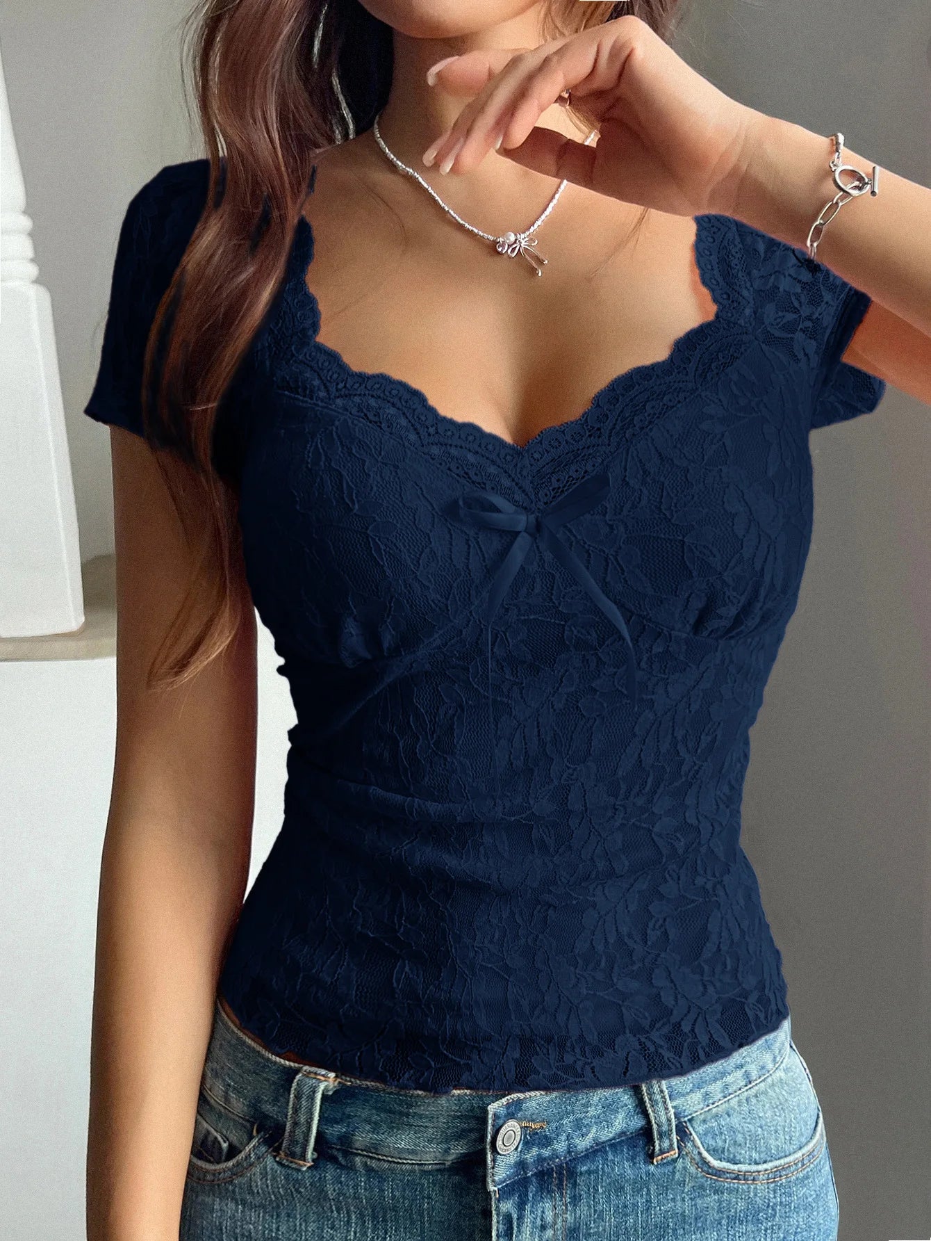 Solid Color Casual Slim T shirts For Woman Summer Y2K Women s T shirt Long