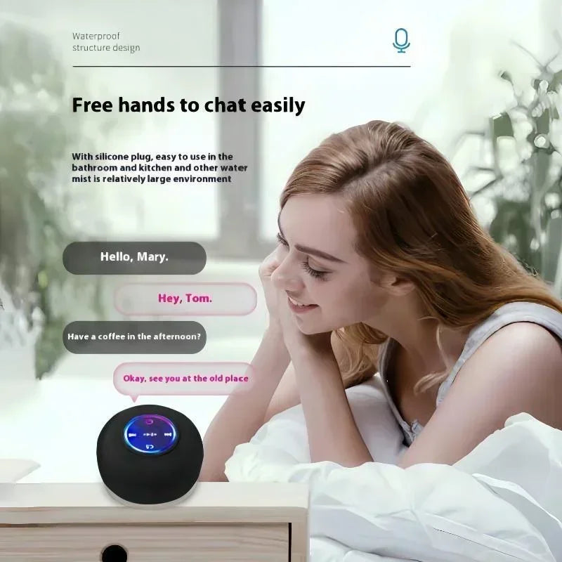 Mini draadloze Bluetooth-luidspreker met zuignap, waterdichte doucheluidspreker met LED