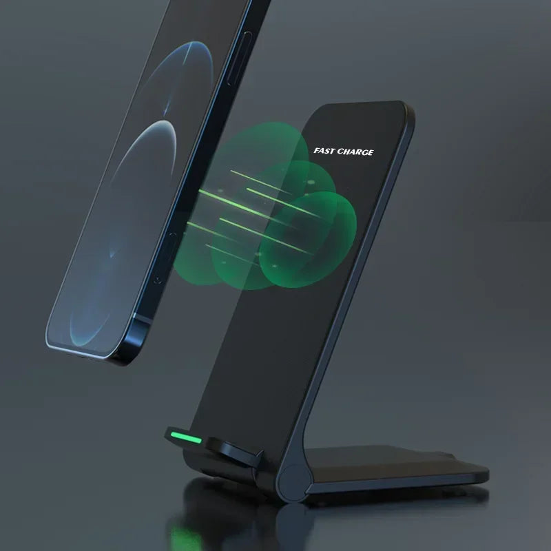 Беспроводное зарядное устройство с двумя катушками, подставка для iPhone 15 14 13 12 11 Pro Max Samsung