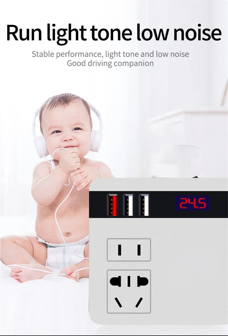 Car Inverter 150w Peak Dc12v 24V to 110v 220v LED Display Sockets Power Inverter