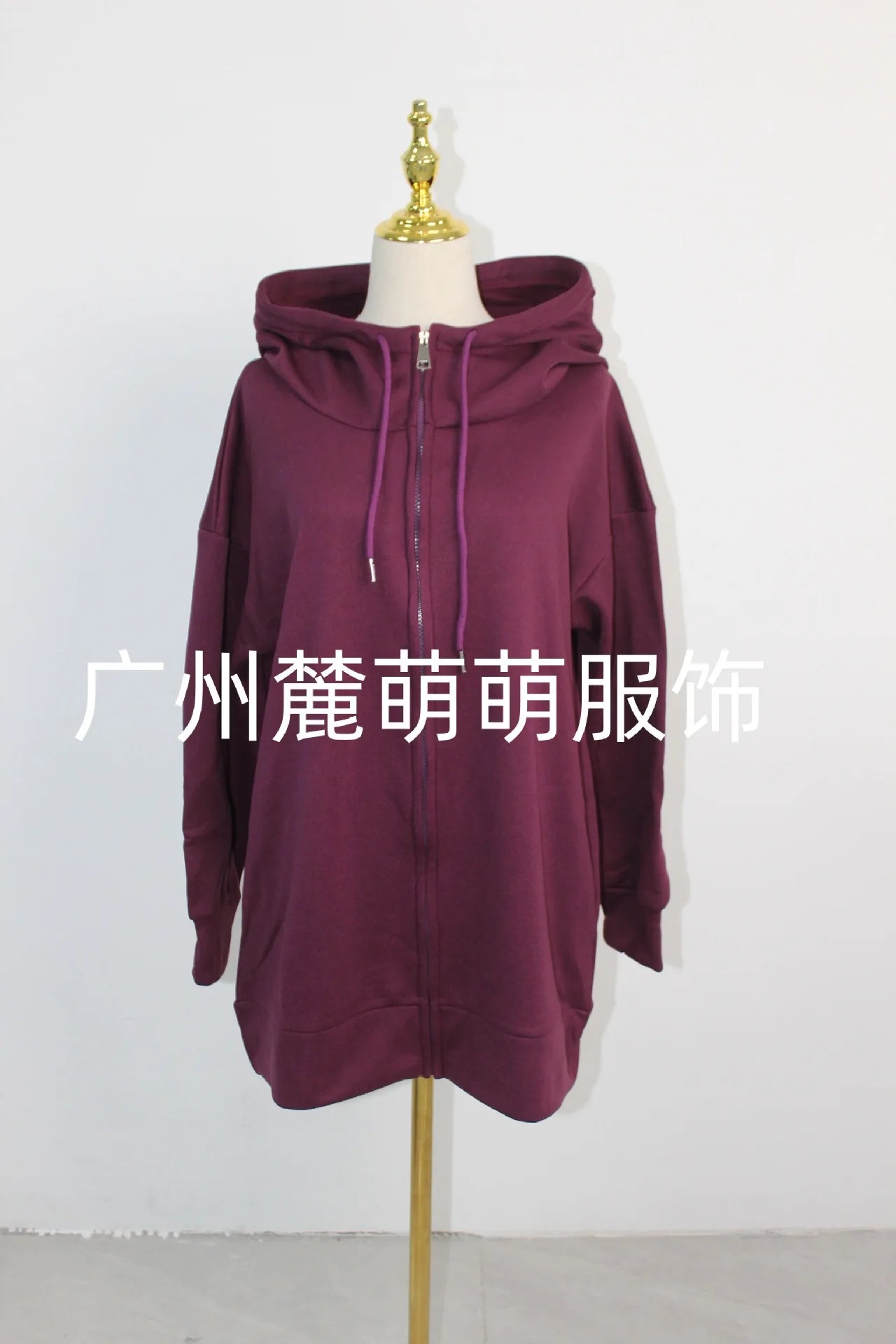 Gepersonaliseerde herfst- en wintertrui met capuchon, lange pluche trui met rits