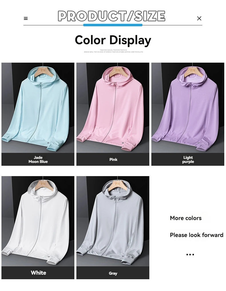 Ademende Ice Silk-zonnebrandkleding voor heren en dames, UV-bestendig, buitensporten