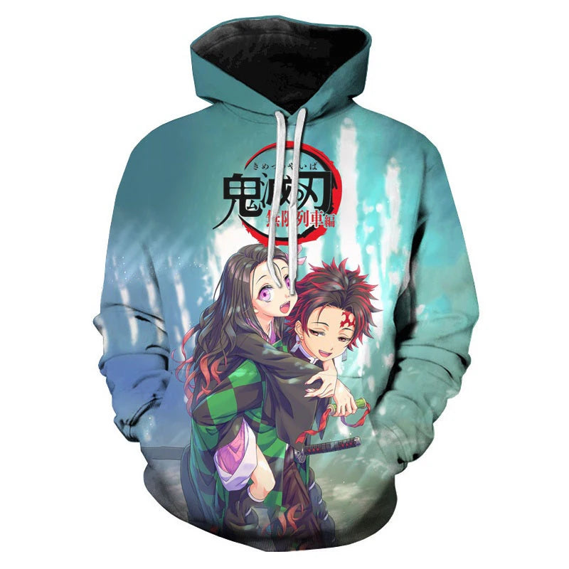 Anime Demon Slayer Kimetsu No Yaiba 3D Hoodies Men Fashion Long Sleeve Sweatshirts Women Casual