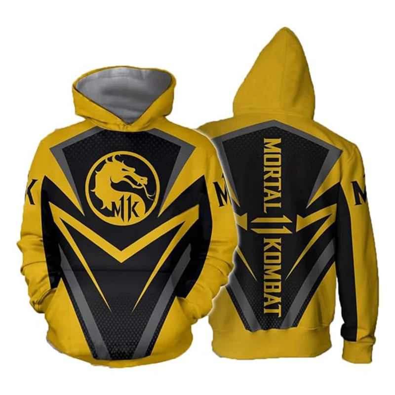 Mortal Kombat Hoodies Men Fashion 3D Printed Long Sleeve Cosplay Sweatshirts Women Casual Harajuku