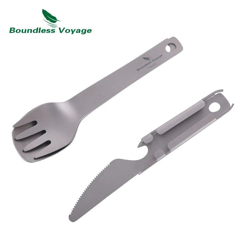 Набор столовых приборов Boundless Voyage Titanium, небольшой портативный нож для кемпинга на природе