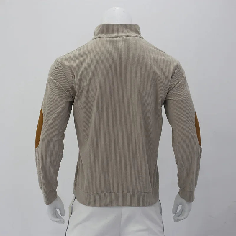 Casual Outdoor Men s Jacket Spring Autumn Corduroy Long Sleeve Stand Collar Sweatshirt Comfortable