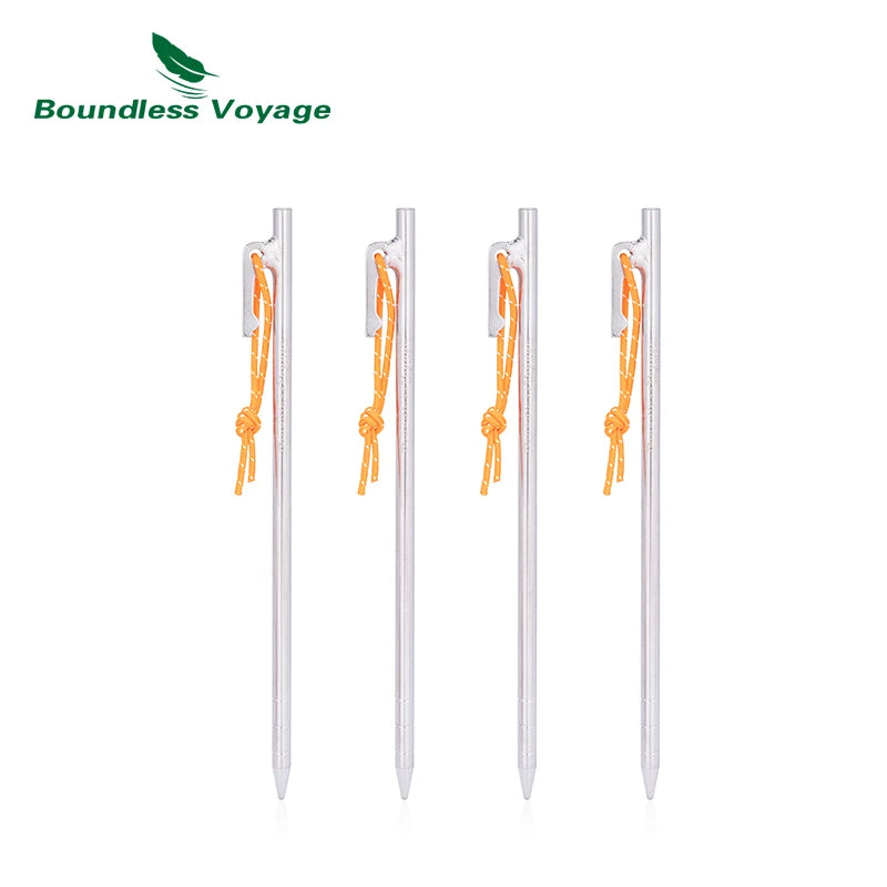 Boundless Voyage Titanium Alloy Tent Pegs Heavy Duty Nails Camping Stakes Hard